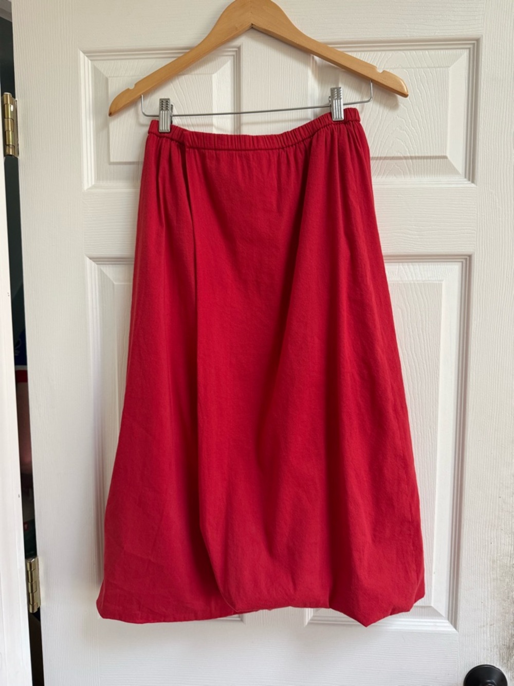 Issey Miyake Red Midi Balloon Skirt